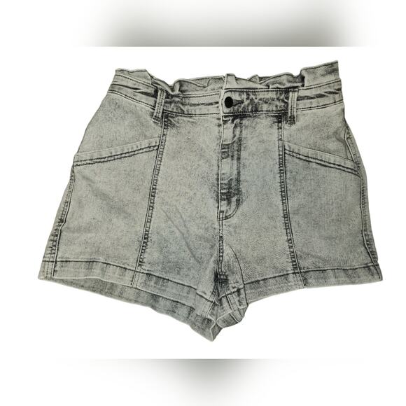 Universal Thread Denim Shorts Women's 10 Gray High Waist‎ Paper Bag Waist - Picture 1 of 8